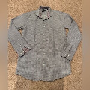 NINEWEST Slim Fit Polka Dot Floral Collared Button Down Shirt